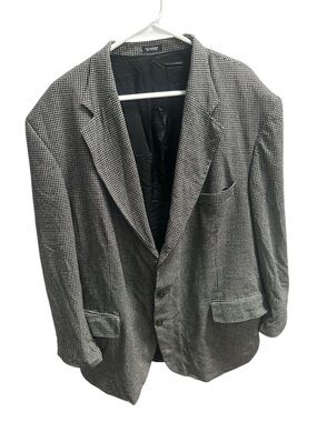 Fenzia Men's Houndstooth Sport Coat - Classic Tailored Look Silk/Wool XL
